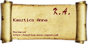 Kasztics Anna névjegykártya