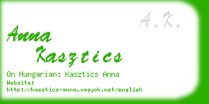 anna kasztics business card